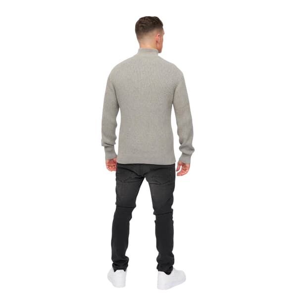 Crosshatch Mens Havaline Knitted Quarter Zip Pullover