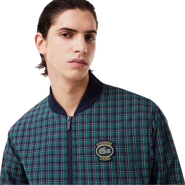 Lacoste Mens Plaid Regular Bomber Jacket
