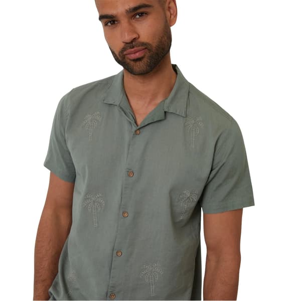 Threadbare Mens Embroidered Short-Sleeved Shirt
