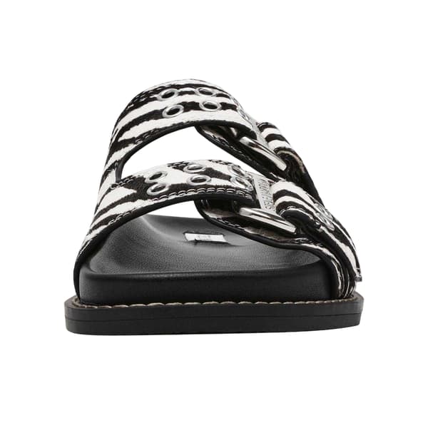 Steve Madden Dam Agent Zebra Print Sliders