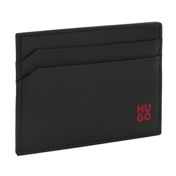 Hugo Red Logo Leather Card Holder