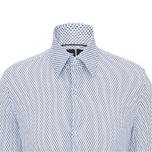 Boss Mens Geometric Pattern Long-Sleeved Shirt