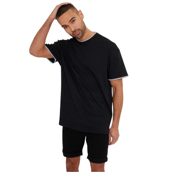 Threadbare Mens Zig Zag Knitted Regular T-Shirt