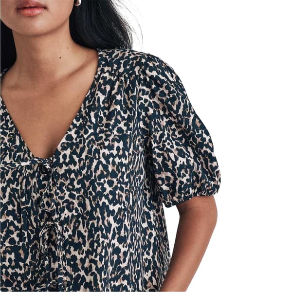 Nobody´s Child Dam Leopardmönstrad Blus med Puffärm