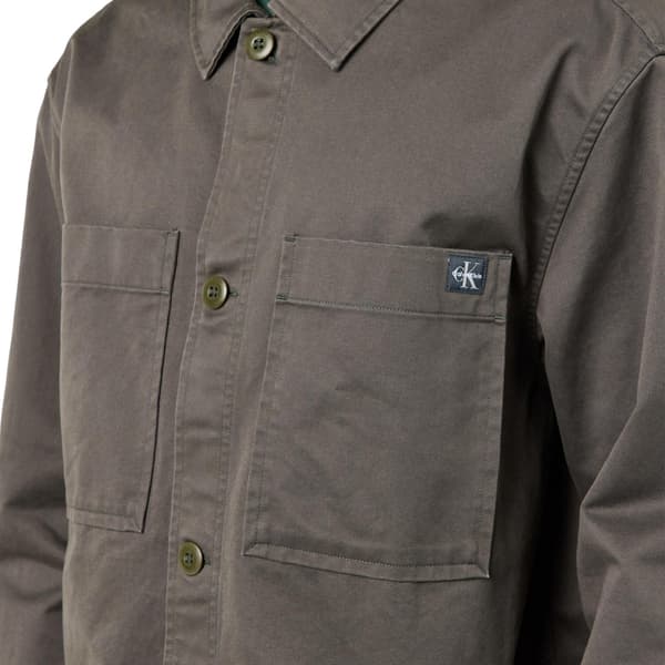 Calvin Klein Mens Logo Collared Overshirt