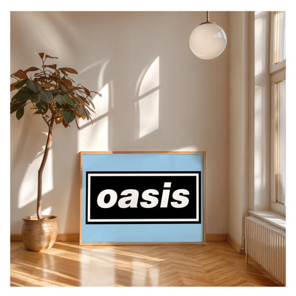 Oasis Logo On Blue Maxi Poster