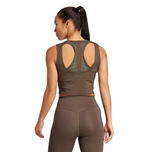 Adidas Dam Pro Randig Croppad Linne