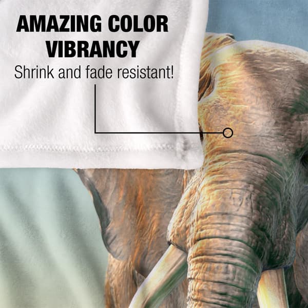 Royce McClure Charging Elephant Silky Supersoft Blanket