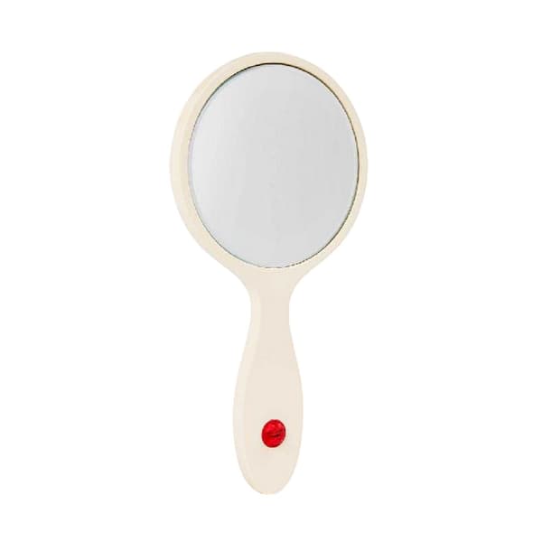 Off White Oval Hand Mirror