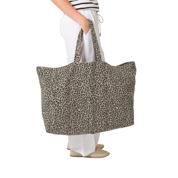 Westford Mill Leopardmönstrad Canvas Oversized Tygväska
