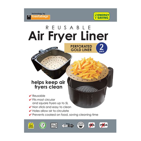 Toastabags Återanvändbar Air Fryer-foder Perforerad 2-pack