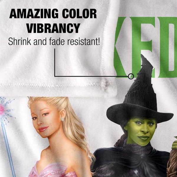 Wicked Elphaba and Glinda Witch Soft Touch Throw