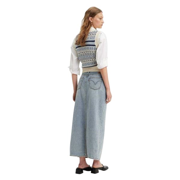 Levis Dam Denim Hög Midja Maxikjol