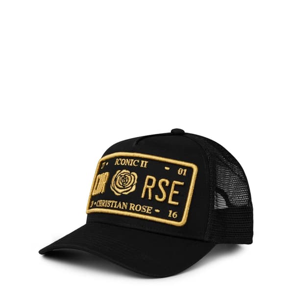 Christian Rose Li Plate Trucker Cap