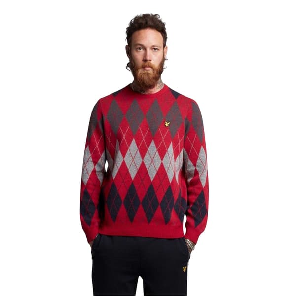 Lyle & Scott Herrtröja Argyle Stickad Rundhals