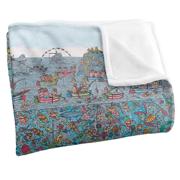 Wheres Wally? Sea Me Silky Supersoft Blanket
