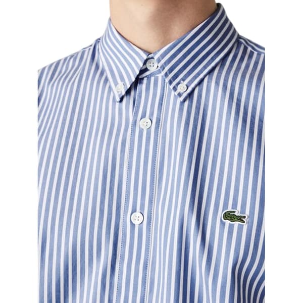Lacoste Herrrandig Premium Bomull Regular Button-Down Skjorta