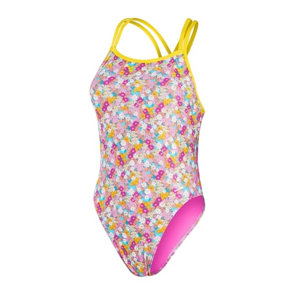Speedo Flickor Blommig Mönstrad Baddräkt i Ett Stycke