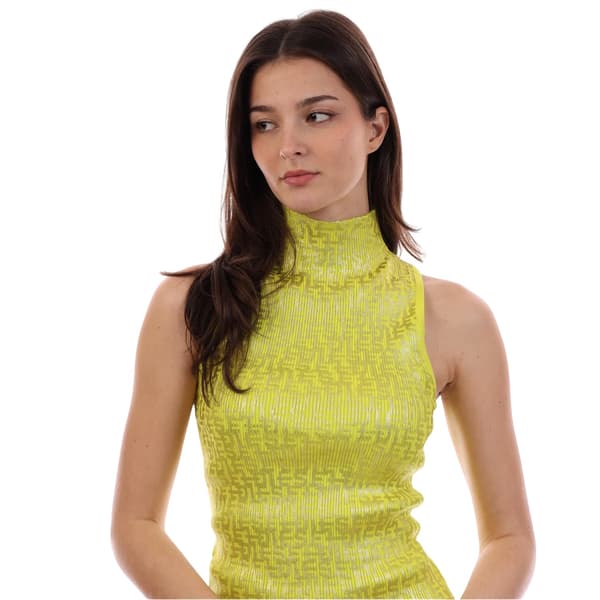 Fendi Dam Mock Neck Ärmlös Topp