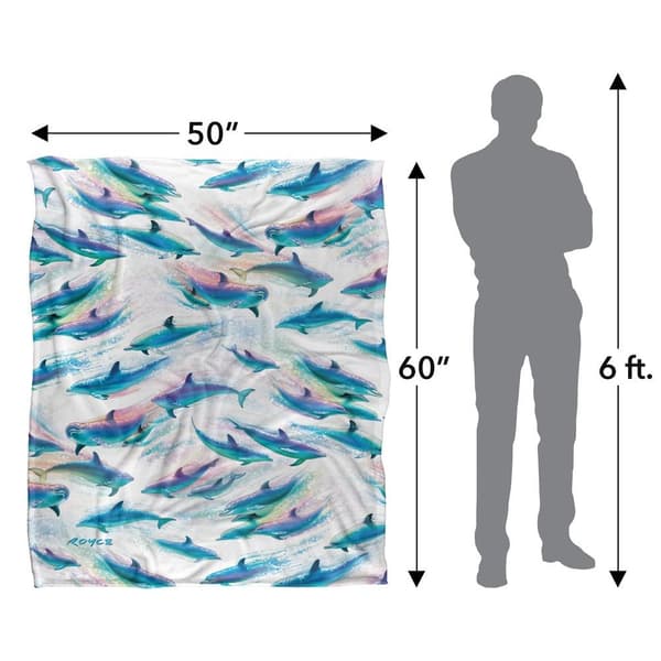 Royce McClure Dolphin Flow Silky Repeat Print Supersoft Filt