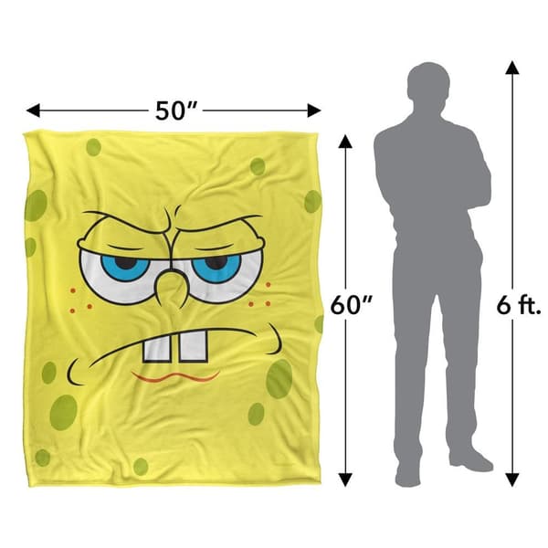 SpongeBob SquarePants Silky Angry Face Supersoft Blanket