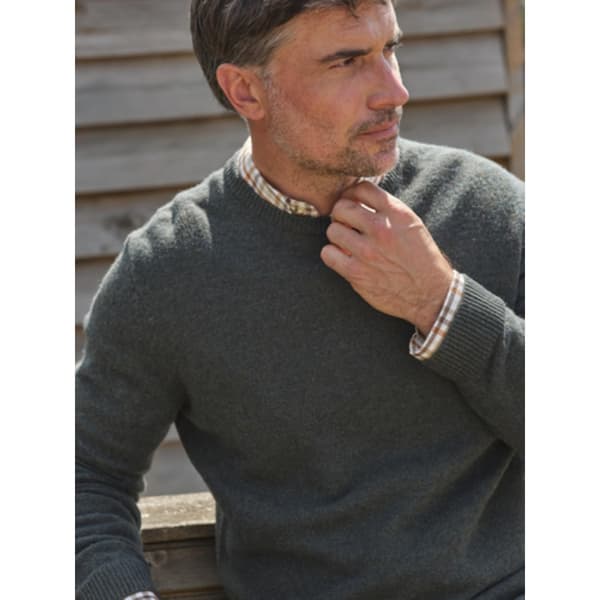 WoolOvers Mens Lambswool Crew Neck Jumper