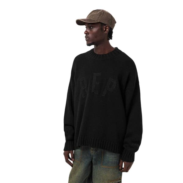 Represent Mens Logo Knitted Crew Neck Sweatshirt