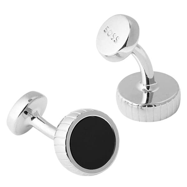 Boss Eleganta 3 emaljerade runda manschettknappar (2-pack)