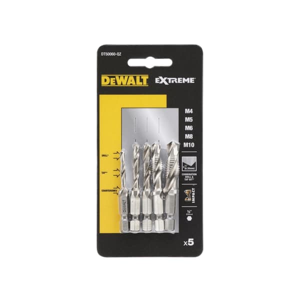 DeWALT Power Tools Dt50060 slagfast boretap-sæt, 5 dele