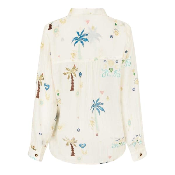 Never Fully Dressed Dam Palm Print Lyocell Långärmad Skjorta