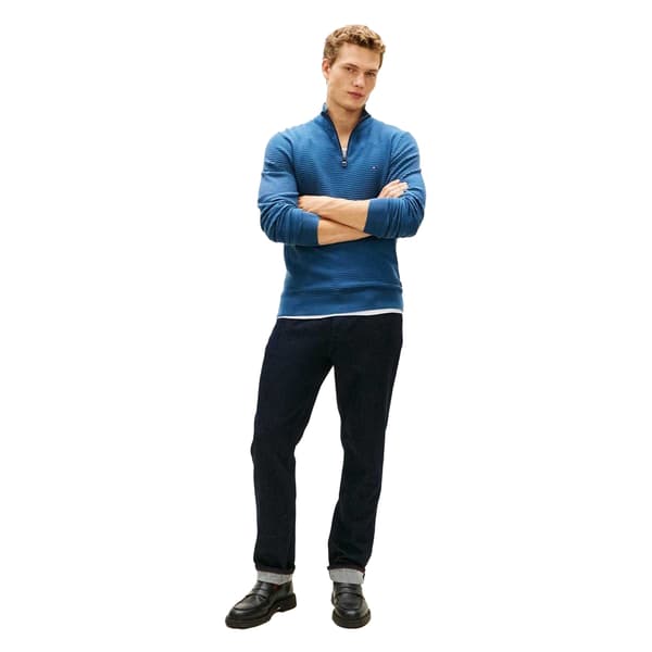 Tommy Hilfiger Mens Zip Neck Regular Jumper
