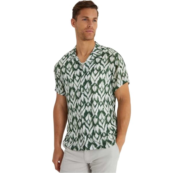 Threadbare Mens Geometric Short-Sleeved Shirt