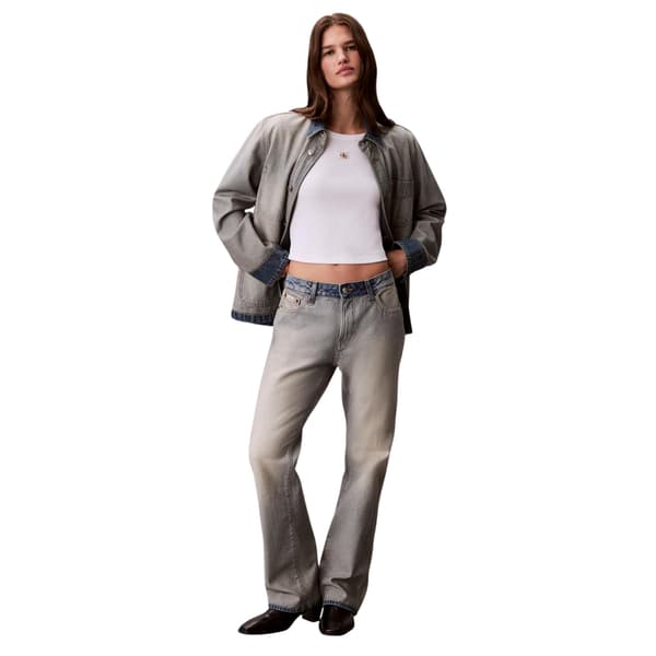 Calvin Klein Dam Ribbad Vävd Croppad Topp