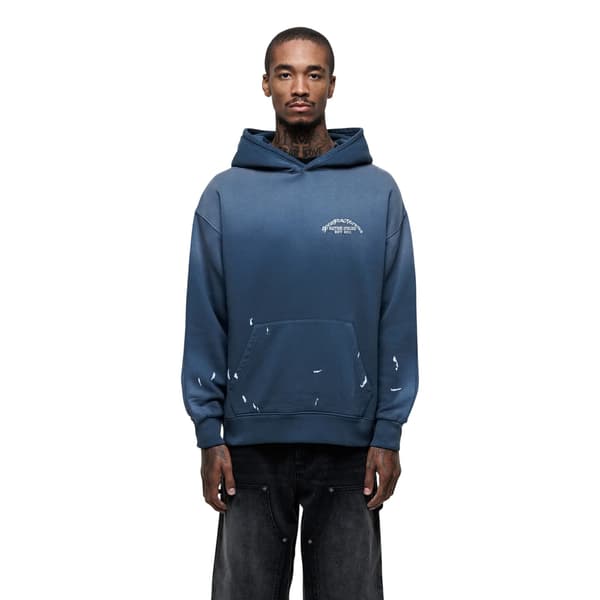 Good For Nothing Herr Abrade Fade Splatter Pull Over Oversized Hoodie