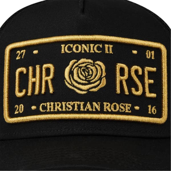 Christian Rose Li Plate Trucker Cap