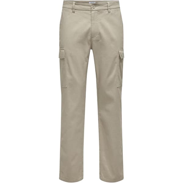 Only Mens Plain Straight Cargo Trousers