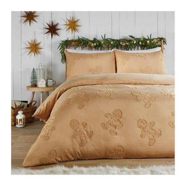 Duvet Day Ginger Bread Vändbart Mjukt Tuftat Påslakanset