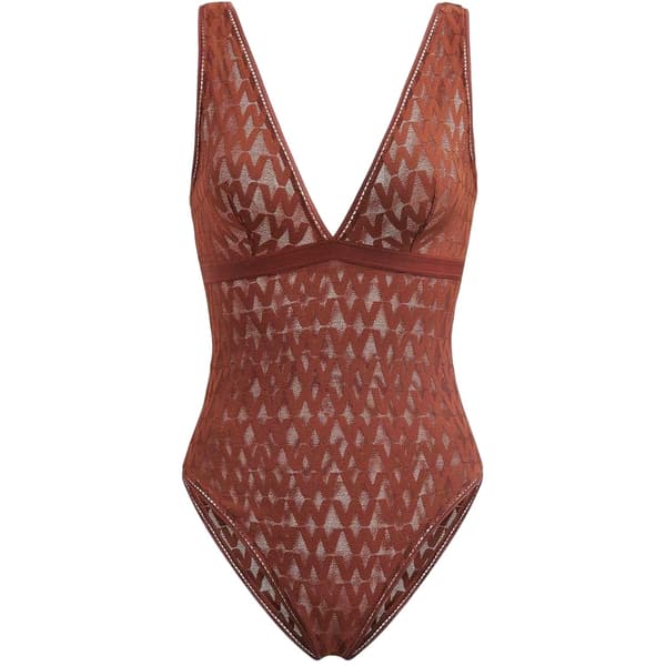 Valentino Dam/Dam Logotyp Mesh Spetsdetalj Bodysuit