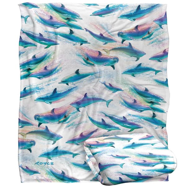 Royce McClure Dolphin Flow Silky Repeat Print Supersoft Filt
