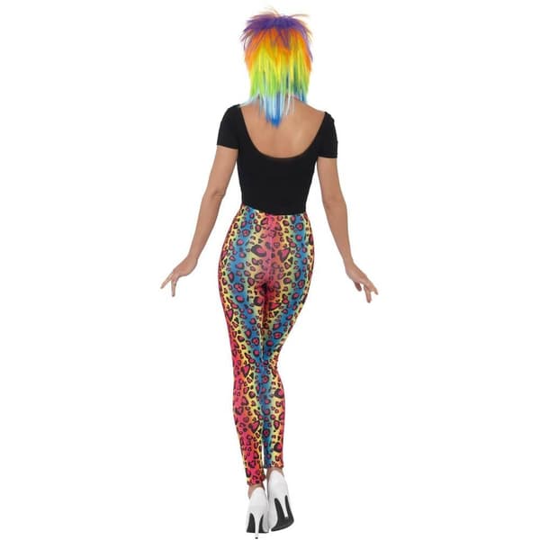Smiffys Dam/Dam Neon Leopardmönstrade Leggings