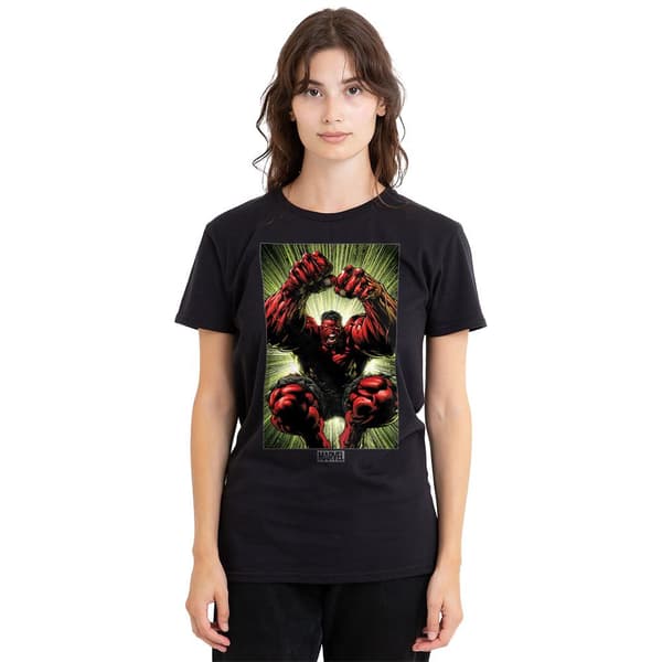 Marvel Unisex Aikuisten Punainen Hulk Attack T-paita