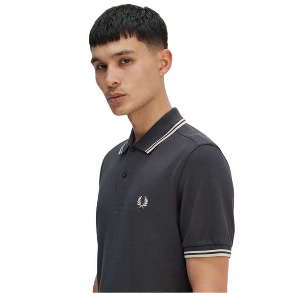 Fred Perry Pikétröja med dubbla ränder för män