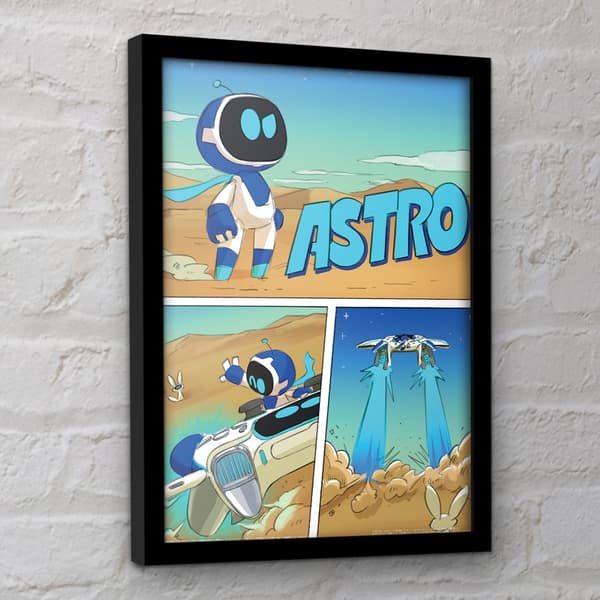 Astro Bot Seriestrip Inramad Affisch