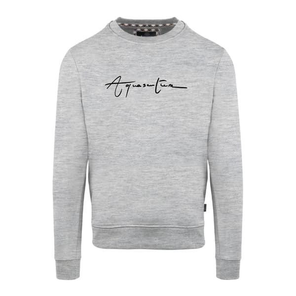 Aquascutum Miesten Script Crew Neck Regular Collegepaita