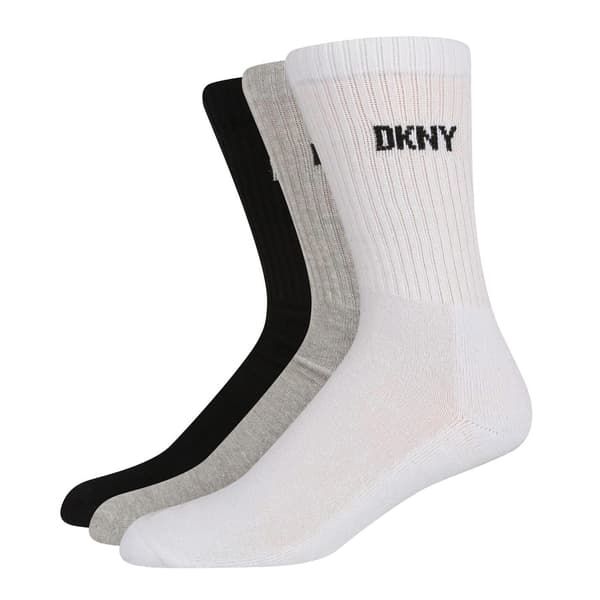 DKNY Mens Ribbed Crew Socks