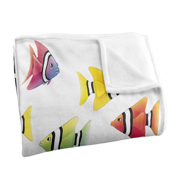 Royce McClure Silky Zig Zag Tropical Fish Supersoft Blanket