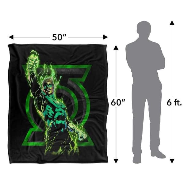 Green Lantern Fully Charged Glow Soft Touch Blanket