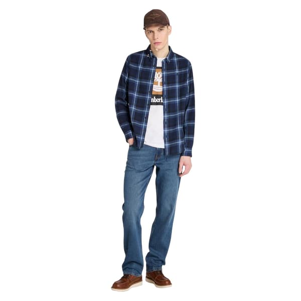 Timberland Mens Checked Casual Button-Down Shirt