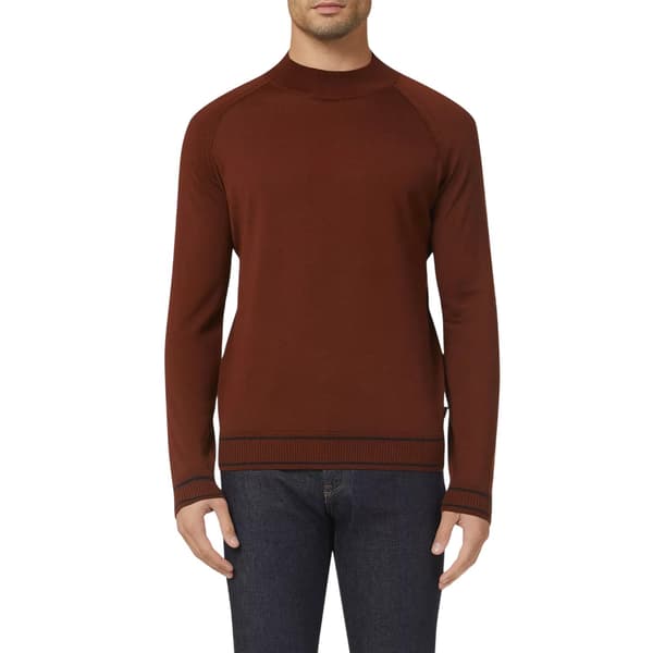 Boss Mens Mock Neck Regular Raglan Sweater Top