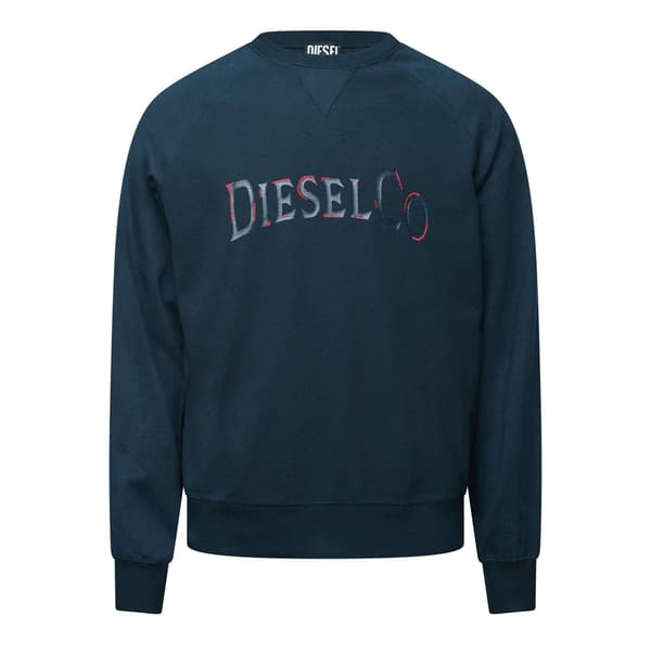 Diesel Herr Våffelstickad Raglan Sweatshirt